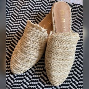Woven Cream Mules